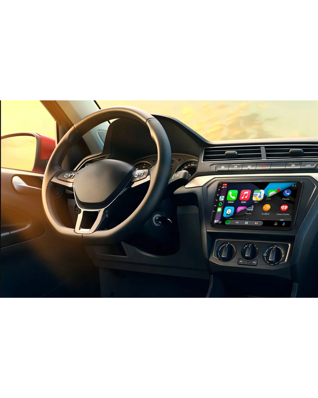 Multimidia H-Tech 7225CA - 2 DIN 7 QLED Android 13 4GB 64GB Carplay Auto sem fio + camera de re borboleta