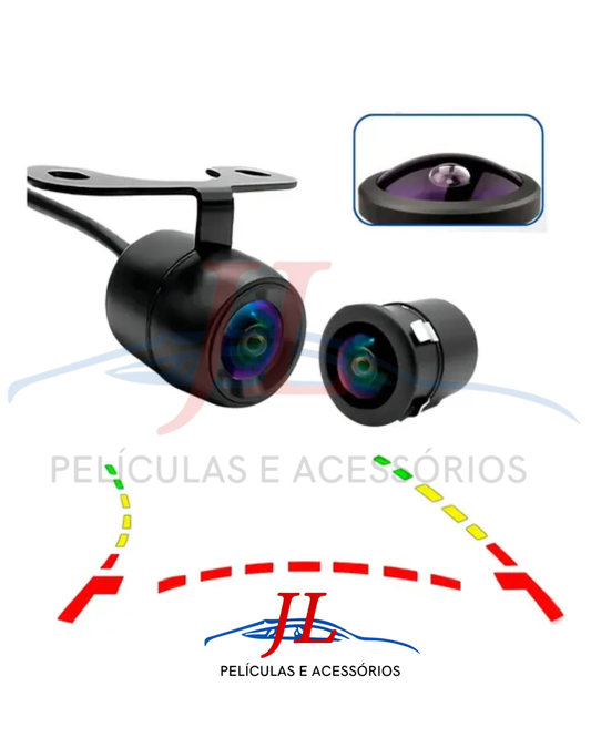 CAMERA DE RÉ / FRONTAL FISH EYE 170° 2X1 COLORIDA BORBOLETA OU EMBUTIR LINHAS DEMARCADAS H-TECH HT-CR530