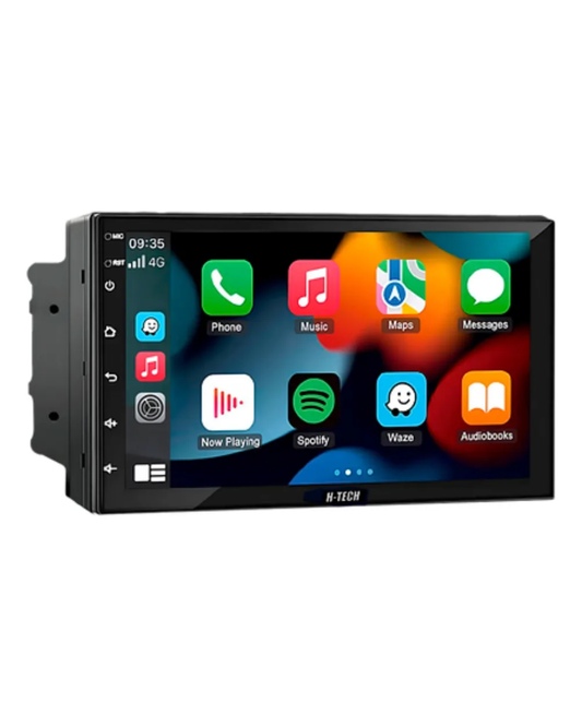 Multimidia H-Tech 7225CA - 2 DIN 7 QLED Android 13 4GB 64GB Carplay Auto sem fio + camera de re borboleta