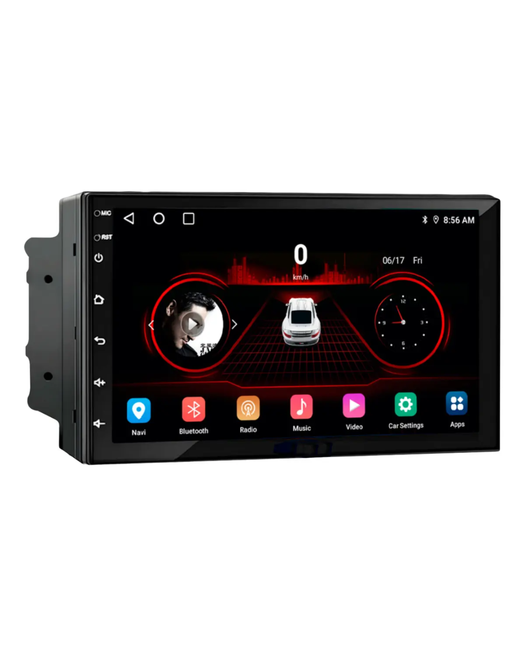 Multimidia H-Tech 7225CA - 2 DIN 7 QLED Android 13 4GB 64GB Carplay Auto sem fio + camera de re borboleta
