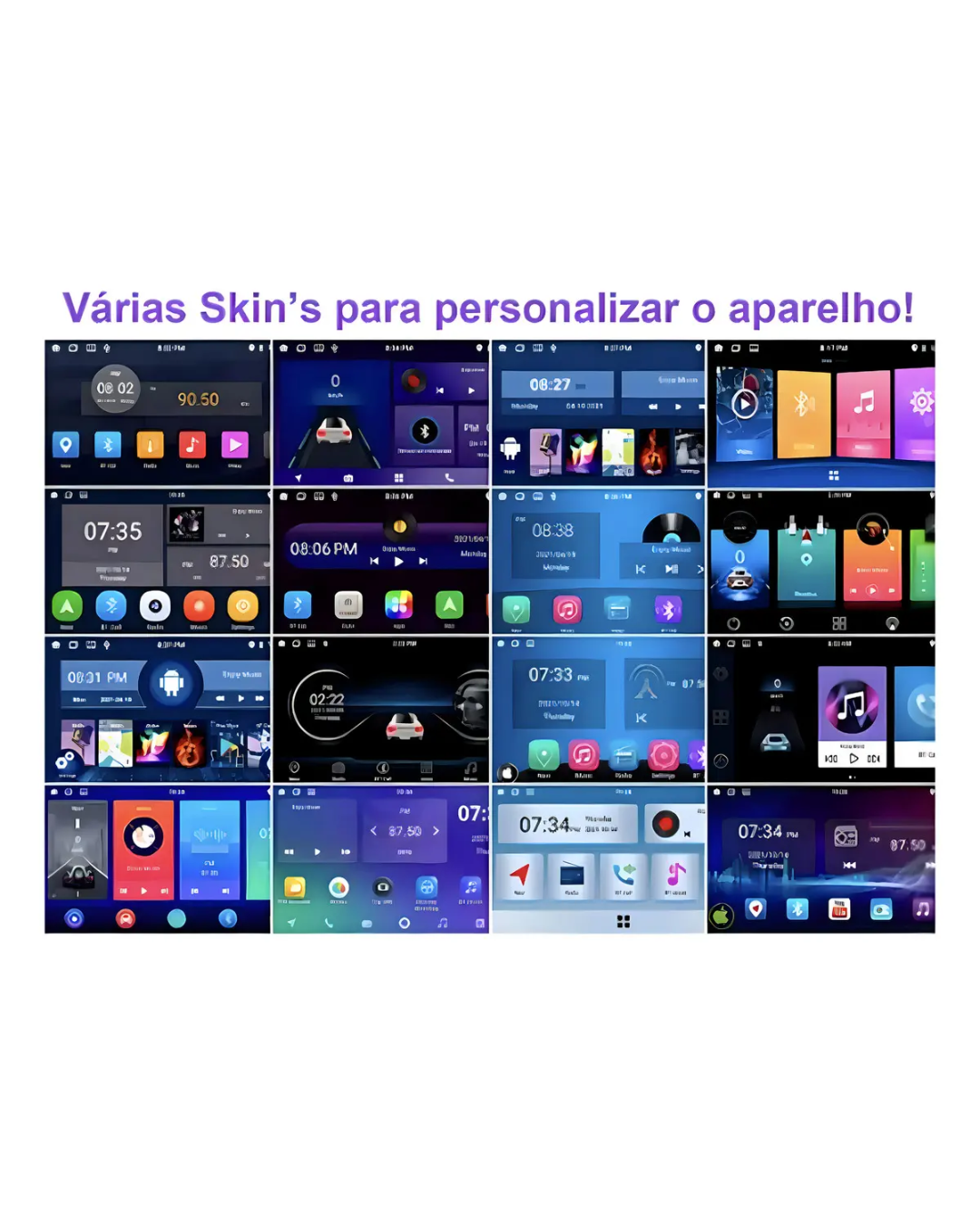 Multimidia H-Tech 7225CA - 2 DIN 7 QLED Android 13 4GB 64GB Carplay Auto sem fio + camera de re borboleta
